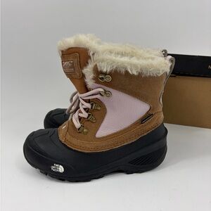 The North Face Girls' Winter Snow Boots - Brown, Pink & Black